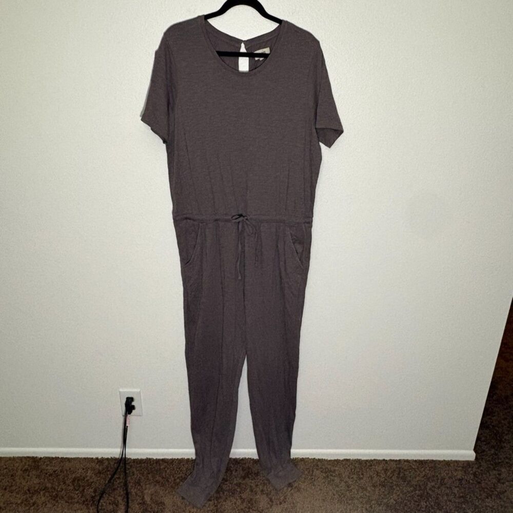 Pact Organic Cotton Short Sleeve Jumpsuit XL Grey